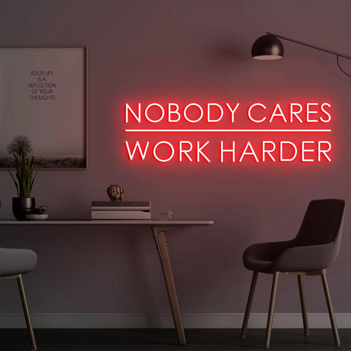 Home Gym Design Ideas - Neon Sign 'Tidak Ada Yang Peduli