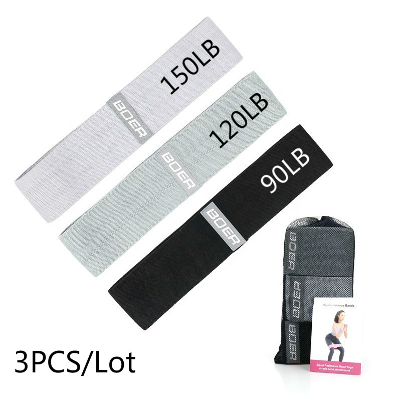 Home Gym Simple - 3PCS Wanita Pria Kain Resistance Band
