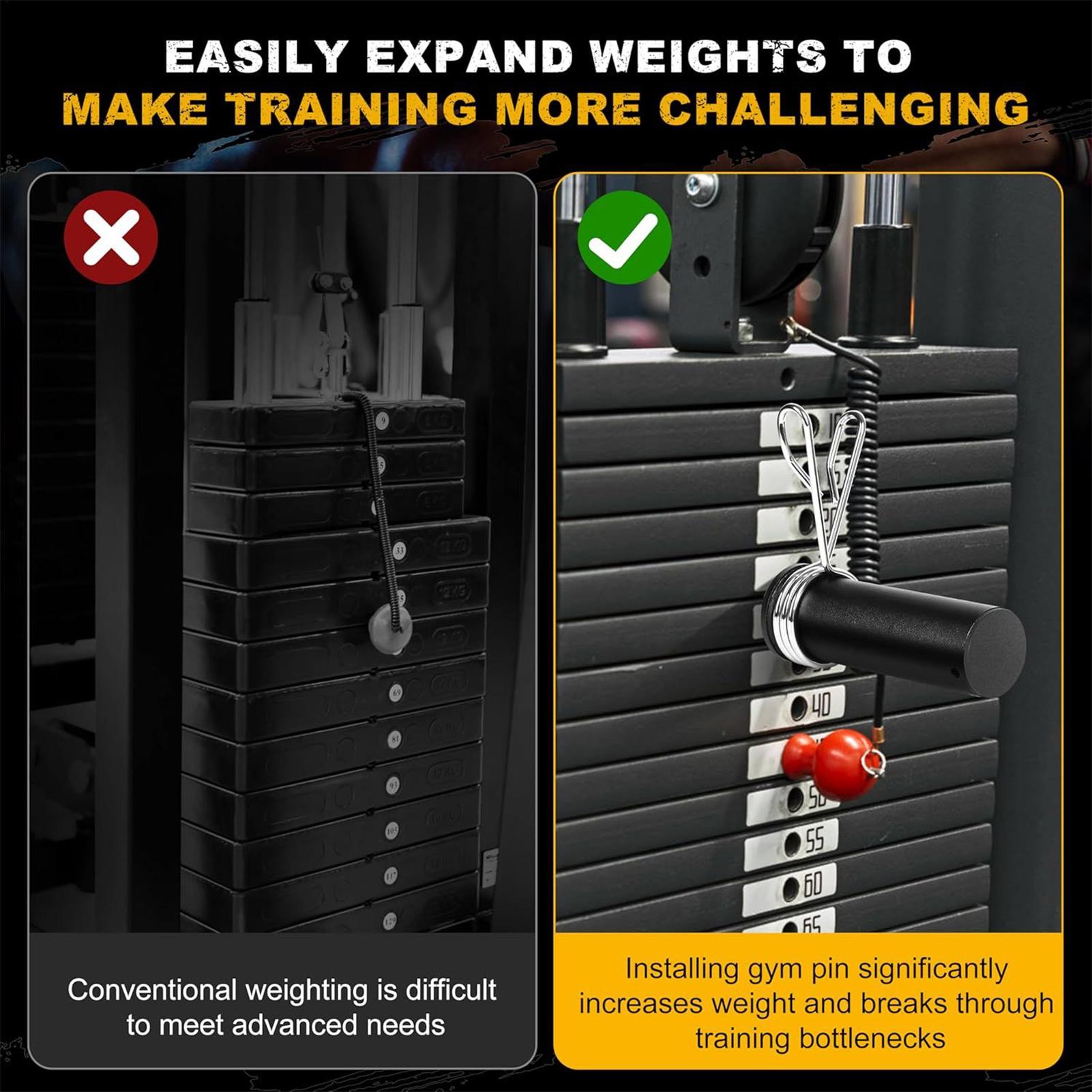 Home Gym System - Pin Gym dengan Klip Pegas, Pengunci