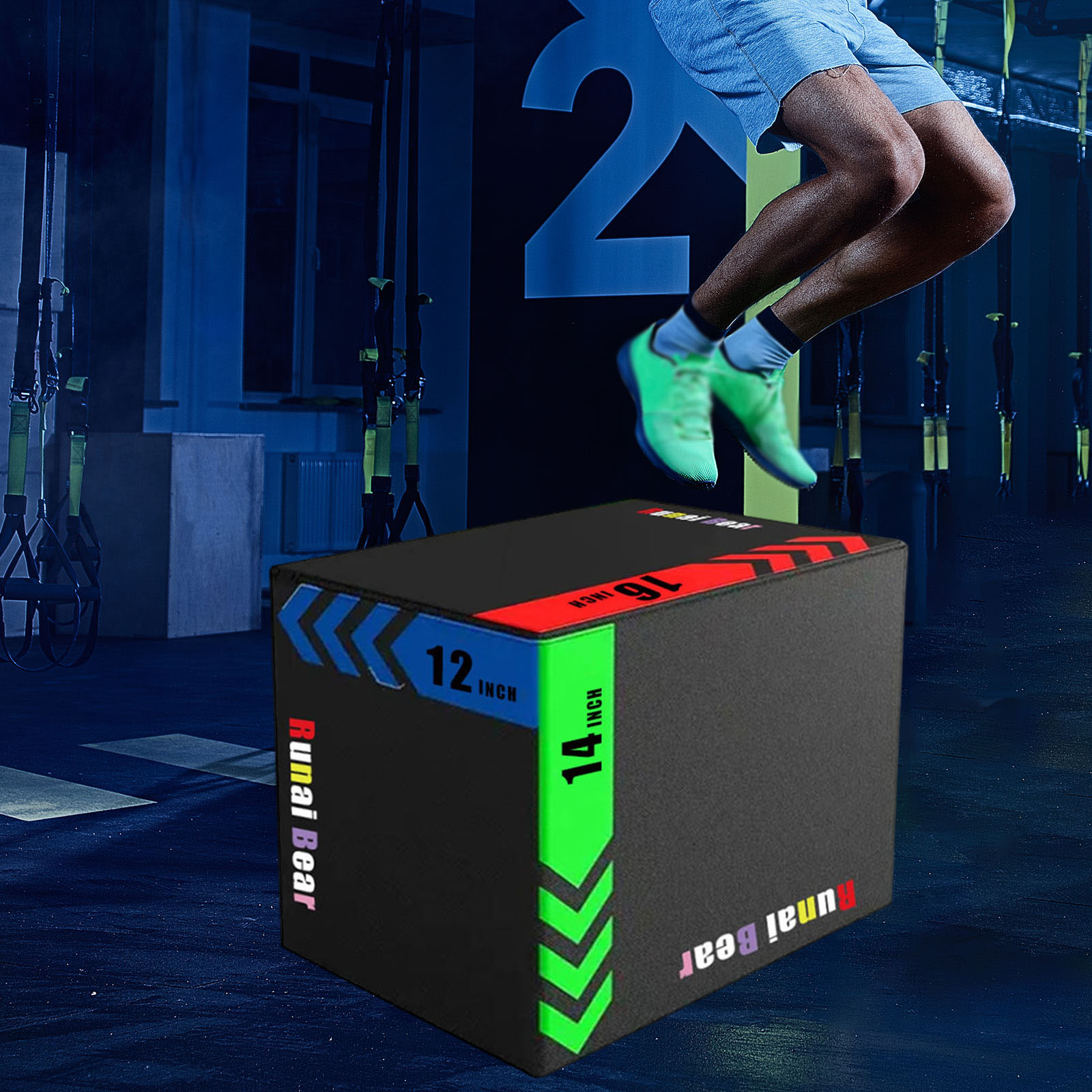 Home Gym Jump Box - Kotak Latihan Lompat Plyo Portabel, Peralatan