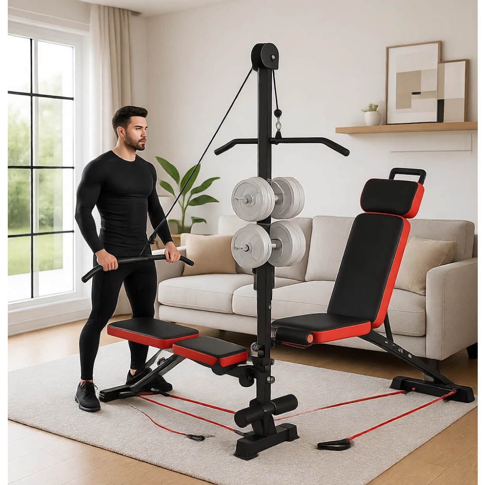 Home Gym System - Bangku Angkat Beban Multi-Fungsi dengan Sistem
