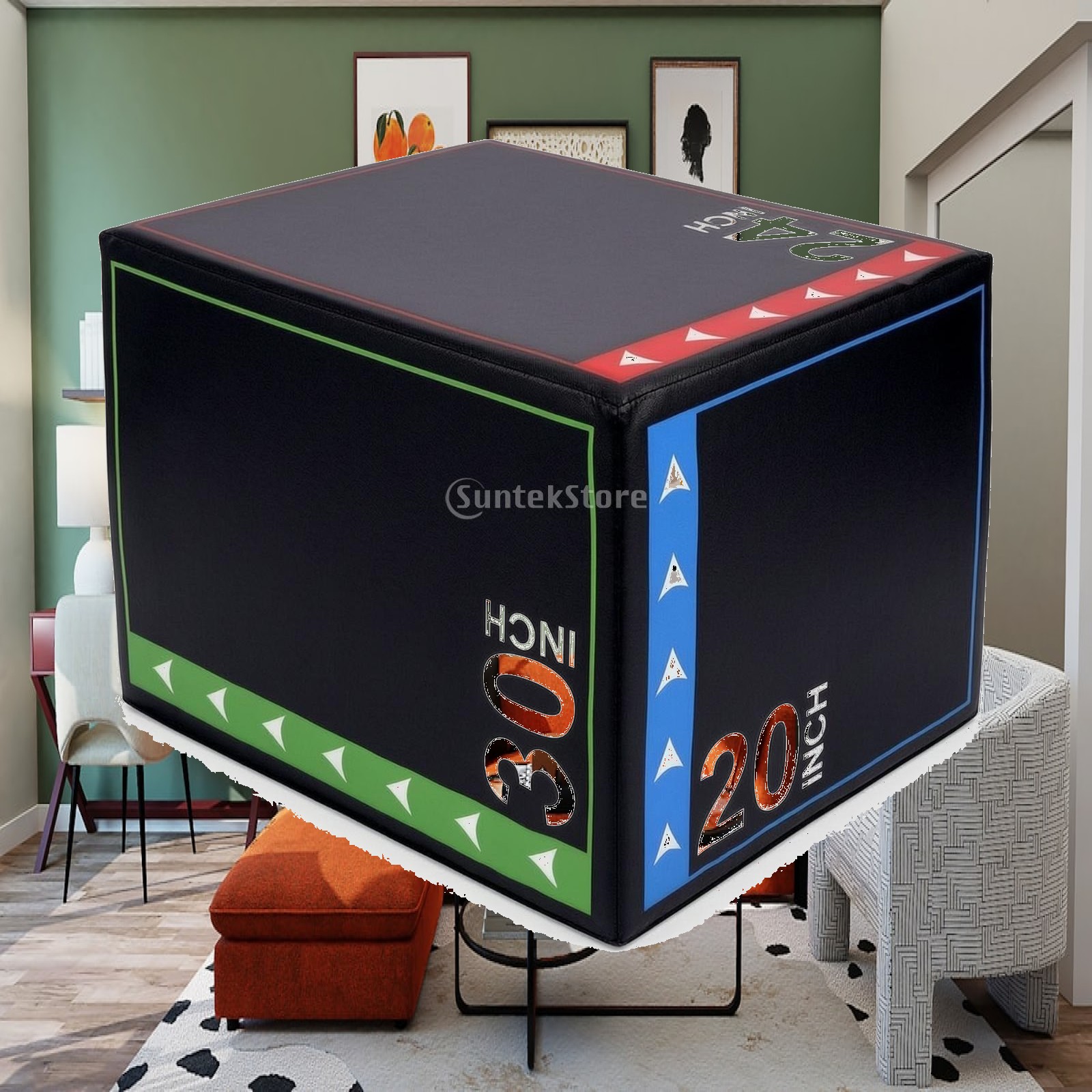 Home Gym Jump Box - Kotak Lompat Plyometric Busa Peredam Guncangan,