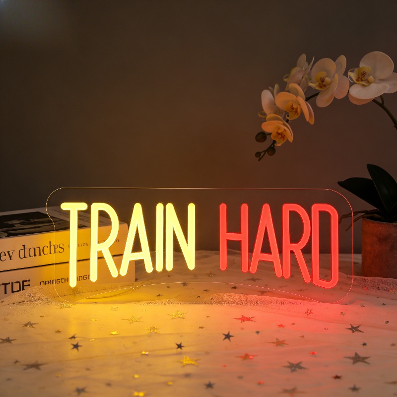 Home Gym Yellow - Lampu Neon LED Kuning Merah TRAIN