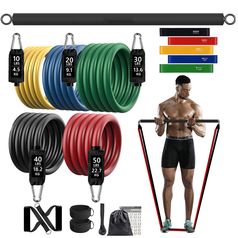 Home Gym Simple - 150lb Gelang Elastis Tahan Rampasan Kebugaran