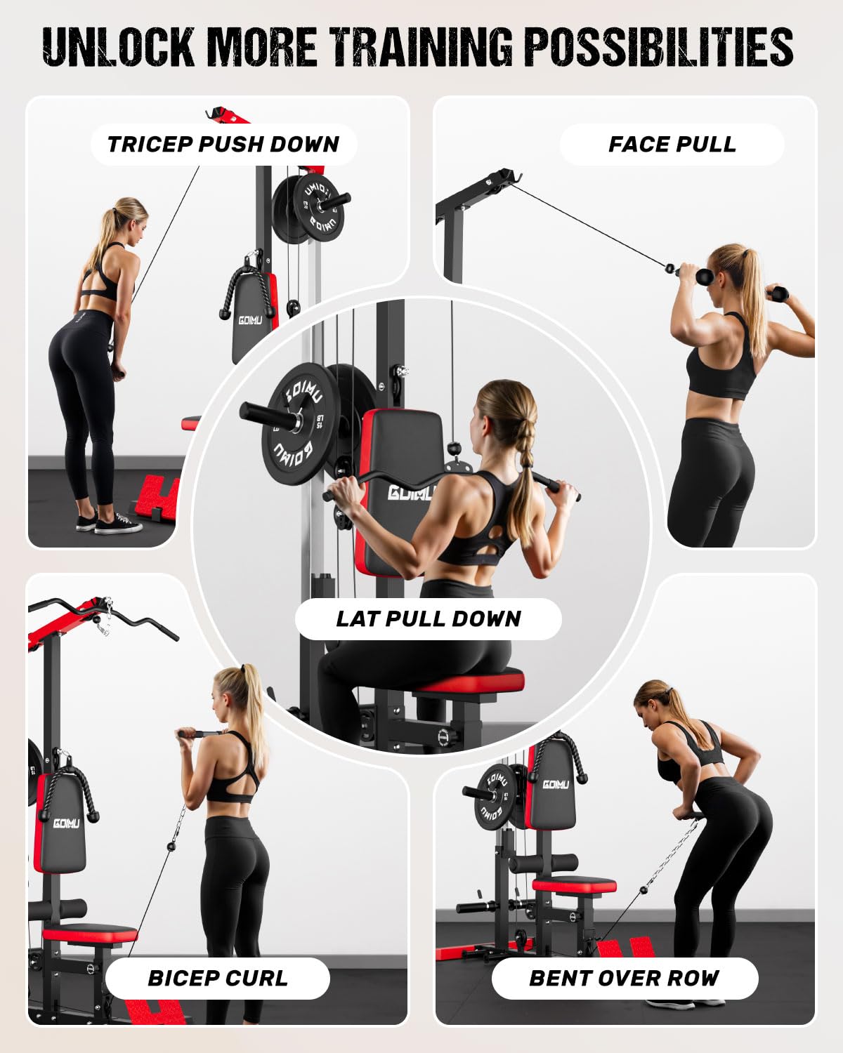 Mesin Kabel LAT Pulldown & Row - Home Gym Lat Pulldown Machine ulasan dan harga