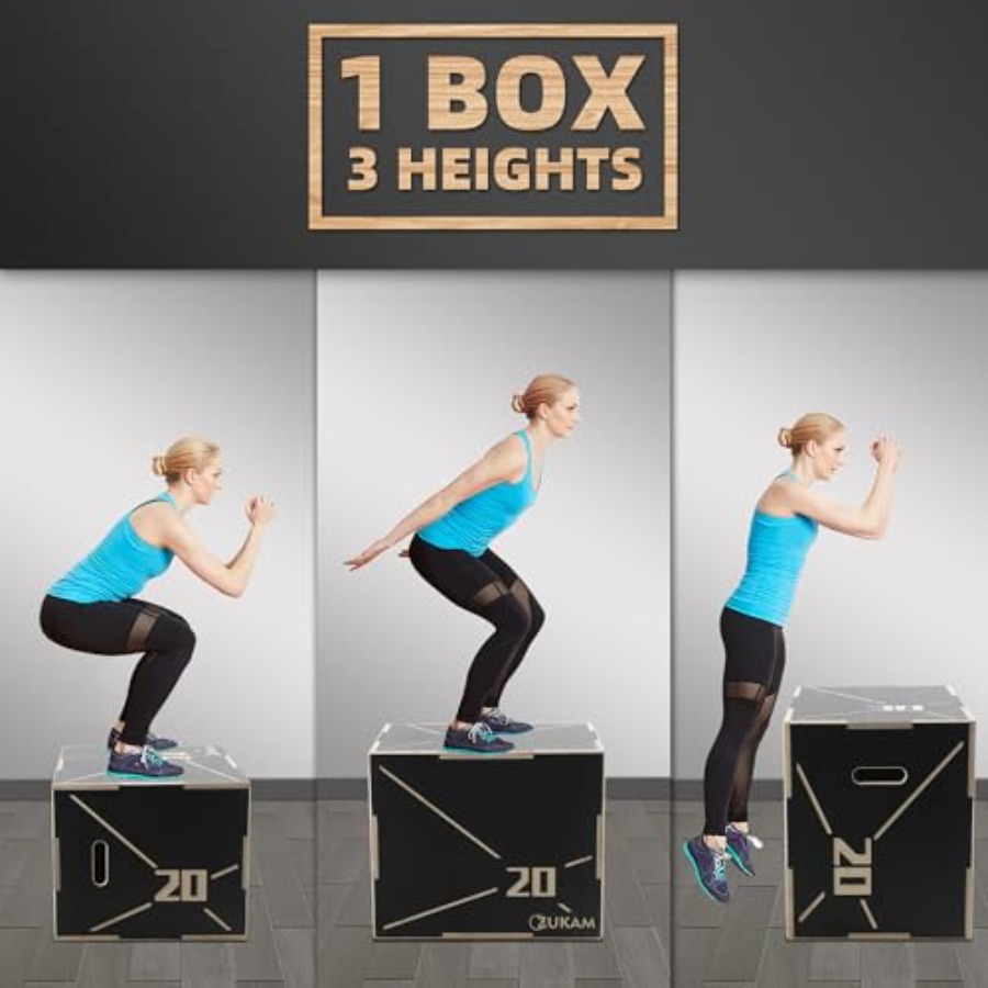 Kotak Lompat Plyometric Kayu A - Home Gym Jump Box ulasan dan harga