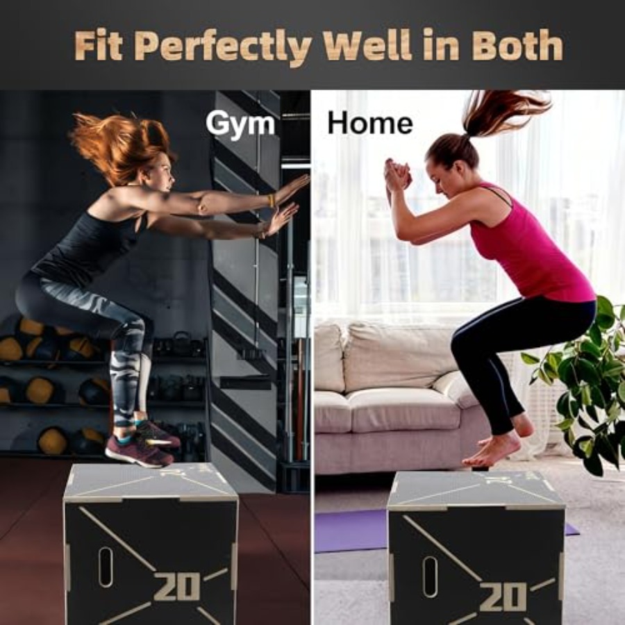 Kotak Lompat Plyometric Kayu A - Home Gym Jump Box ulasan dan harga
