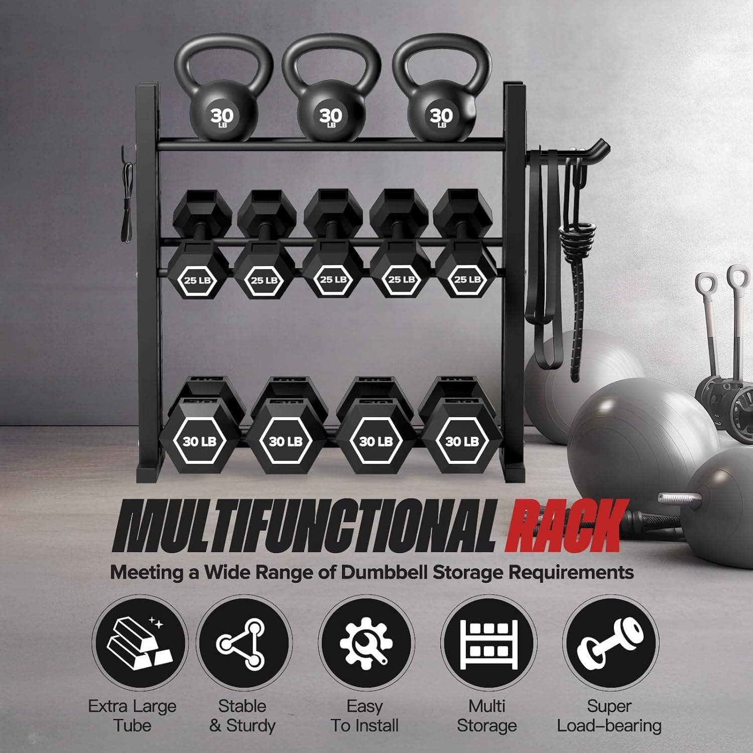 Rak Dumbbell 3 Tingkat untuk P - Home Gym Gym ulasan dan harga