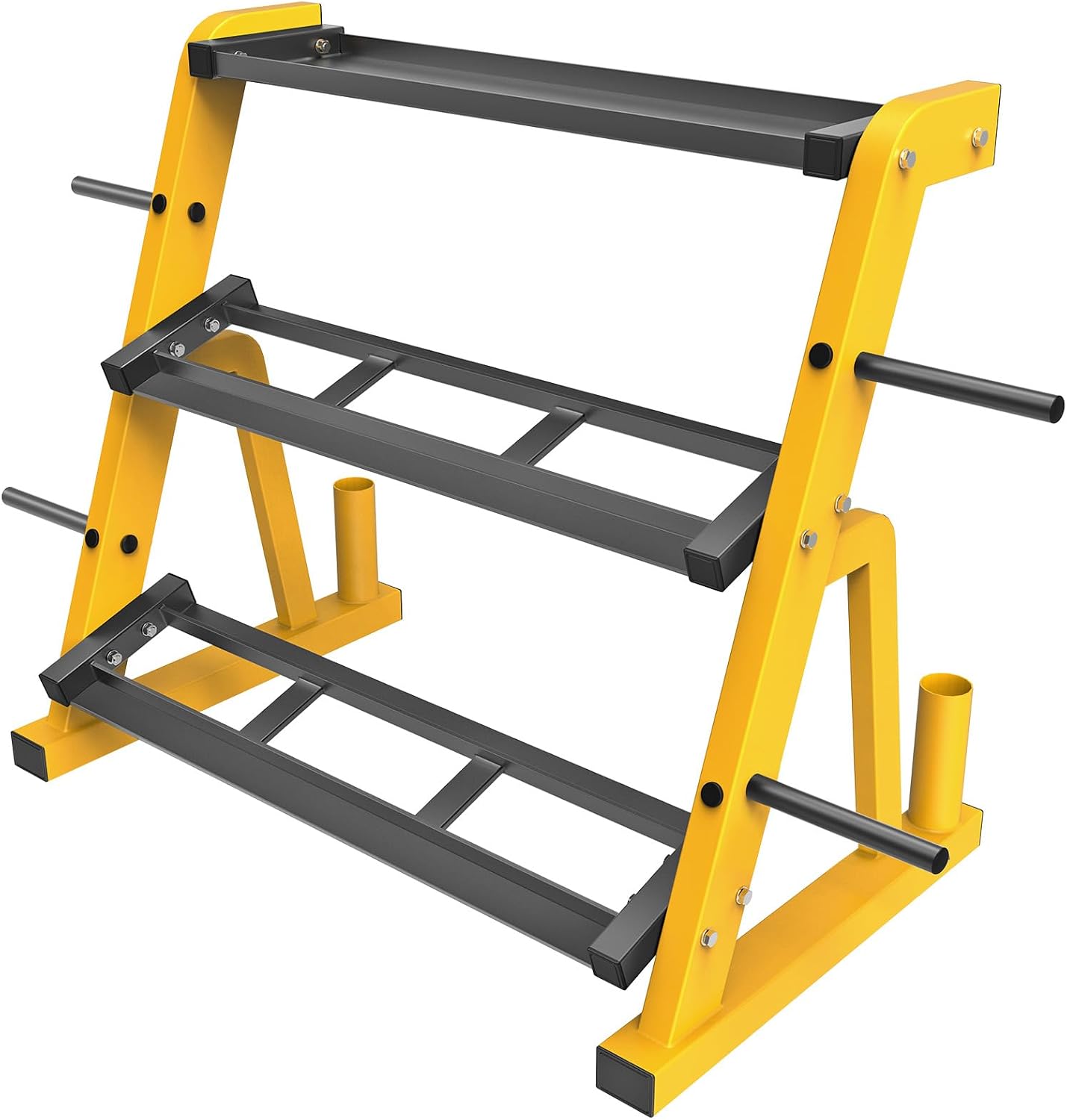 Rak Dumbbell Tiga Tingkat Heav - Home Gym Yellow ulasan dan harga