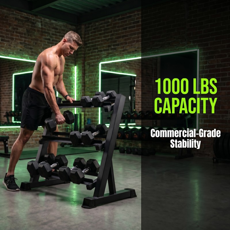 Rak Dumbbell 3 Tingkat yang Da - Home Gym Floor ulasan dan harga