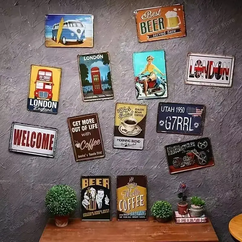 Papan Seni Dinding Logam Retro - Home Gym Design Ideas ulasan dan harga